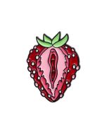 Wholesale PUSSY STRAWBERRY Enamel Badge