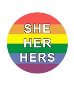 Wholesale she her hers LGBTQ pronoun button pin badge 