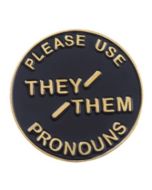 Wholesale them / their pronoun enamel pin badge LGBTQ badges also available she / her, he / him and they / their.  LGBTQ enamel pronoun badges