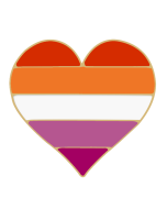 Wholesale lesbian pride heart shaped enamel pin badge LGBTQ  