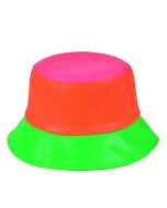 Patchwork Neon PU Bucket Hat