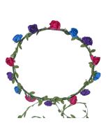 Wholesale bisexual pride flower crown LGBTQ flower crown headband.  Also available rainbow gay pride, pansexual, transgender, non binary and lesbian garlands