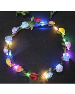 Wholesale light up gay pride flower garland flower crown.  LGBTQ rainbow flower crown with LED lights.  Ideal for gay pride festivals and gay pride events.