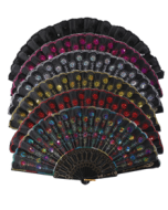 Wholesale Sequin Hand Held Fans Sold in Mixed Packs of 12