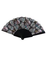 Wholesale skull print folding fan.  We have many designs of folding fans available.  A great seller on a hot day at an event.  Don't be without your wholesale folding fans.