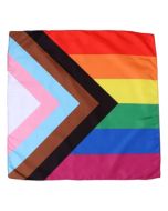 Wholesale progressive pride pride bandana neckerchief.  Also available non binary, pansexual, new 8 colour, straight ally, bisexual, lesbian, transgender, MLM 