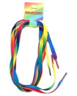 Wholesale gay pride rainbow shoe laces.  LGBTQ accessories for gay pride festivals and gay pride parties.  Many fast selling gay pride items available.