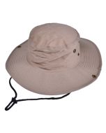 Wholesale beige coloured fisherman hat.  These fashionable beige fishermans hats make great sun hats for holidays or festivals.  Great festival wear accessory.