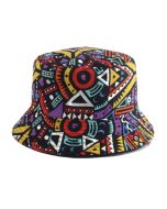 Wholesale bucket hats with aztec style design.  These funky sun hats are fast selling and make perfect rave hats. Great festival hats or festival wear accessories