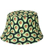 Wholesale avocado print bucket hat.  These sun hats are fast sellers and make ideal rave hats, fisherman hats, festival hats or dance hats.  Great festival wear.