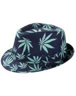 Wholesale trilby hats ganja trilby hat.  These ganja trilby hats are ideal sun hats also they are very fast selling and make great festival hats festival wear accessories.