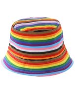 Wholesale gay pride bucket hat, this is the ulimate LGBTQ bucket hat combining the new 7 colour flag with the transgender flag colours.  Best pride hat.