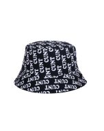 Wholesale cotton bucket hats with C#NT printed all over them.  These risky wholesale sun hats are fast sellers believe it or not amongst our youths.  Wholesale bucket hats.