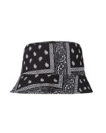 Wholesale black paisley print bucket hats.  These wholesale sunhats are fashionable and popular.