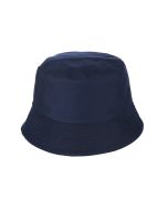 Wholesale bucket hats in navy blue cotton.  These wholesale navy blue bucket hats are washable, foldable and and functional sun hats.