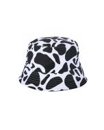 Wholesale kids cow print bucket hat sun hat.  These kids sun hats are ideal foldable, washable wholesale bucket hats or sun hats.