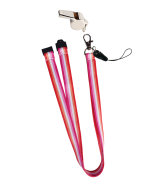 Lesbian pride safety lanyard with whistle.