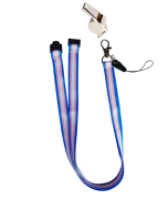 Transgender safety lanyard with detachable whistle