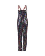 Long Rainbow Sequin Dungarees