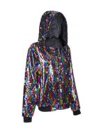 Rainbow Sequin Hooded Jacket