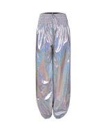 Silver Holographich Hareme PAnts
