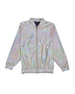 Silver Holographic Bomber Jacket