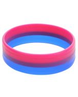 Wholesale bisexual pride silicone bracelet LGBTQ wristband.  Also available rainbow pride, transgender, lesbian, pansexual, and non binary silicone wristbands..