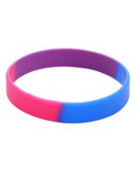 Wholesale bisexual pride silicone bracelet LGBTQ wristband, slim.  Also available , rainbow silicone bracelet and transgender silicone bracelet wristband.