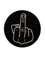 Wholesale MIDDLE FINGER Plastic Badge Black Background