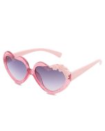 Wholesale Kids Pink Flower-Rimmed Heart Sunglasses