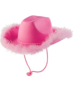 Pink Cowboy Hat With Feathers
