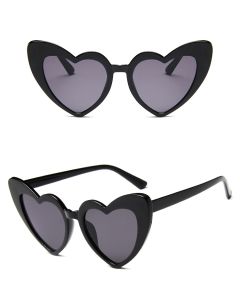 Wholesale black heart shaped sunglasses.  These wholesale heart shaped sunglasses are also available in red and white.  They are popular wholesale sunglasses.