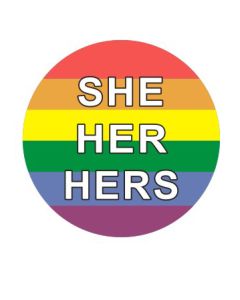 Wholesale she her hers LGBTQ pronoun button pin badge 
