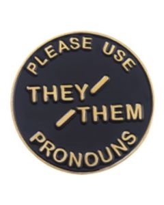 Wholesale them / their pronoun enamel pin badge LGBTQ badges also available she / her, he / him and they / their.  LGBTQ enamel pronoun badges