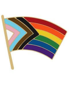 Wholesale progressive pride flag enamel pin badge LGBTQ badges also available pansexual, bisexual, lesbian, transgender and non binary