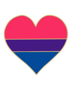 Wholesale bisexual pride heart shaped enamel pin badges.