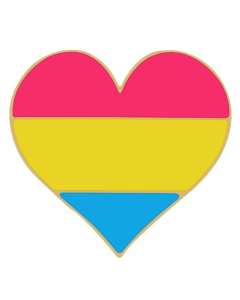 Wholesale pansexual pride heart shaped enamel badge.