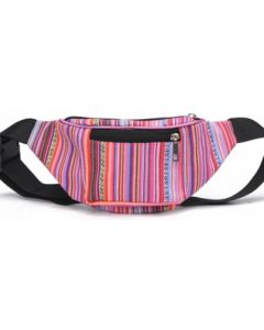 Wholesale bum bags fanny packs waist pack travel money belt in a bright pink hippy design.  Matching hats available.  These bumbags are great festival bumbags.