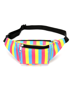 Wholesale pansexual stripes bumbag with pockets and adjustable strap