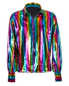 Rainbow Metallic 70's Shirt