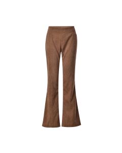 Wholesale brown corduroy flared trousers.  Wholesale brown corduroy flares.  These wholesale cord flares are very popular at the moment and come in 2 sizes.  S/M is a size 10 and M/L is a size 12