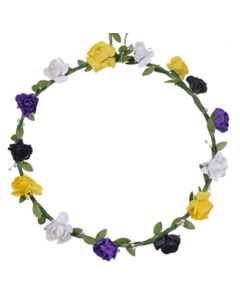 Wholesale non binary pride flower crown LGBTQ flower crown headband.  Also available bisexual,  rainbow gay pride, pansexual, transgender and lesbian.