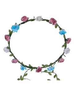 Wholesale transgender pride flower crown LGBTQ flower crown headband.  Also available bisexual,  rainbow gay pride, pansexual, non binary and lesbian.