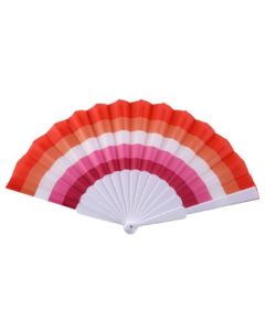 Wholesale lesbian pride hand held fan.  Great for gay pride festivals, many colour available including new 8 colour, pansexual, bisexual, transgender and more