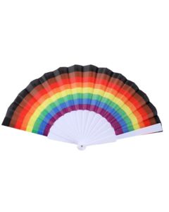 Wholesale new 8 colour pride hand held fan.  Great for gay pride festivals, many colours available including non binary, pansexual, bisexual, transgender and more