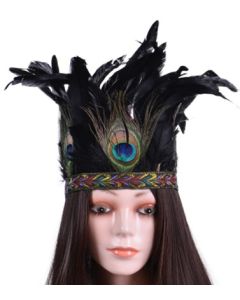 Wholesale feather headdress ideal for festival wear accessories to wear on the head or to dress up a hat.  Fast selling feather headdresses other colours available.