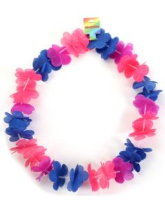 Wholesale bisexual pride leis for gay pride festivals and events.  Also available, rainbow, transgender lei, lesbian leis, non binary lei and pansexual lei  6.5cm flowers