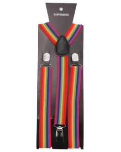 Wholesale trouser braces gay pride rainbow trouser braces, also available bisexual pride braces, transgender, lesbian, bisexual and nonbinary pride braces.