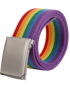 Wholesale rainbow gay pride webbing belt.  LGBTQ pride belts also available non binary webbing belt, bisexual,pansexual, transgender and lesbian webbing belts