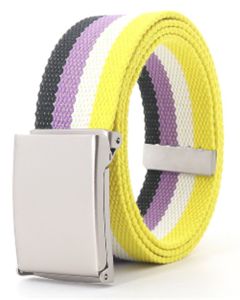 Wholesale non binary pride webbing belt.  LGBTQ pride belts also available pansexual webbing belt, bisexual, lesbian and transgender webbing belts and rainbow.